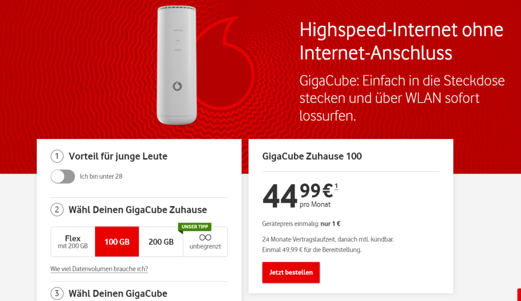 Vodafone Homespot - der GigaCube